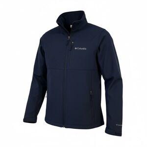 Columbia Men's Navy‎ Blue Softshell Jacket Size S Water Resistant Outdoor